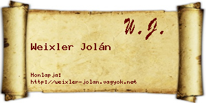 Weixler Jolán névjegykártya