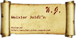 Weixler Jolán névjegykártya