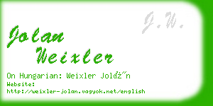 jolan weixler business card